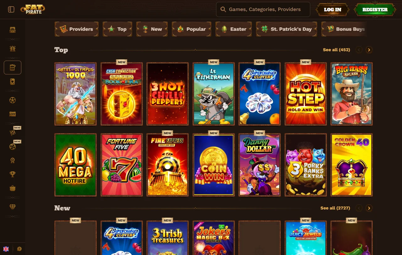 Welcome bonus and promotional offers available at Fat Pirate Casino for new players