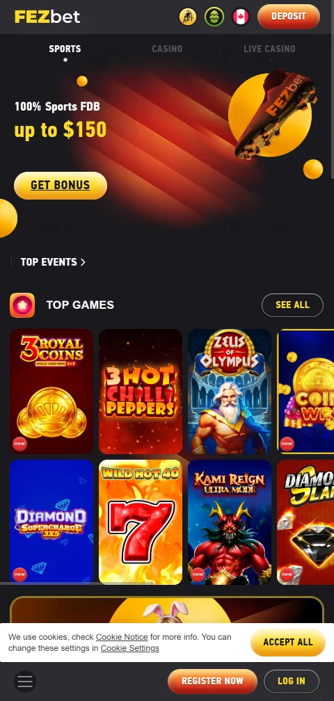 FezBet Casino mobile-responsive platform accessible on iOS and Android devices without app installation