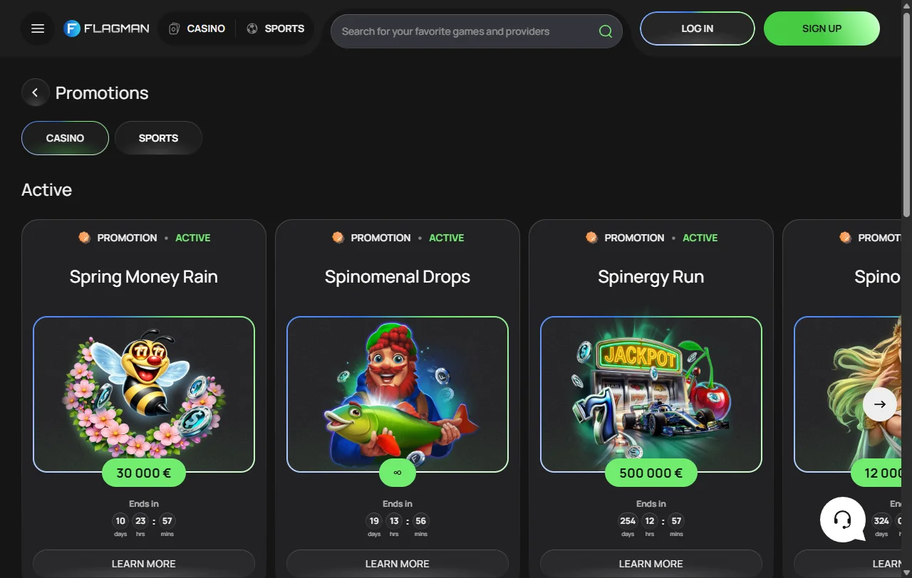 Slots and live dealer game selection featured in Flagman Casino editorial assessment