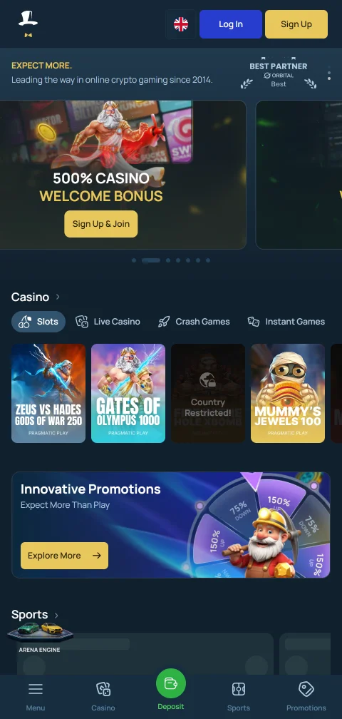 FortuneJack Casino mobile browser interface with responsive game access on smartphones