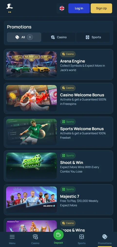 Deposit and cryptocurrency payment options available through FortuneJack Casino mobile platform