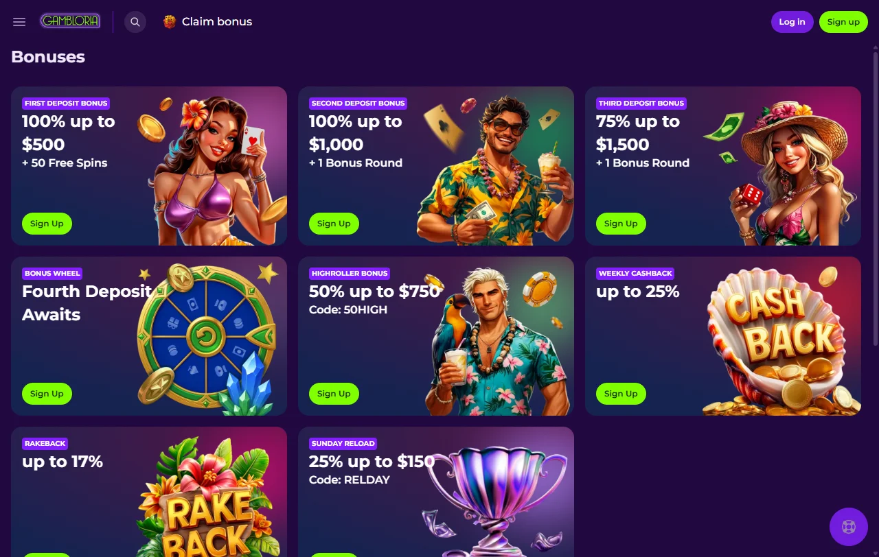 Gambloria Casino Australia slots, table games and live dealer offerings across multiple software providers