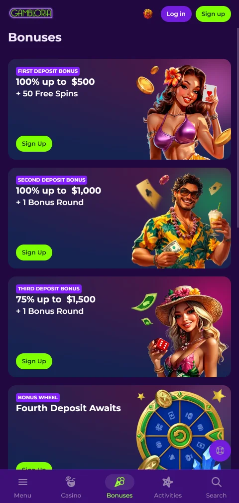 Gambloria Casino Australia deposit and withdrawal methods including local Australian payment options