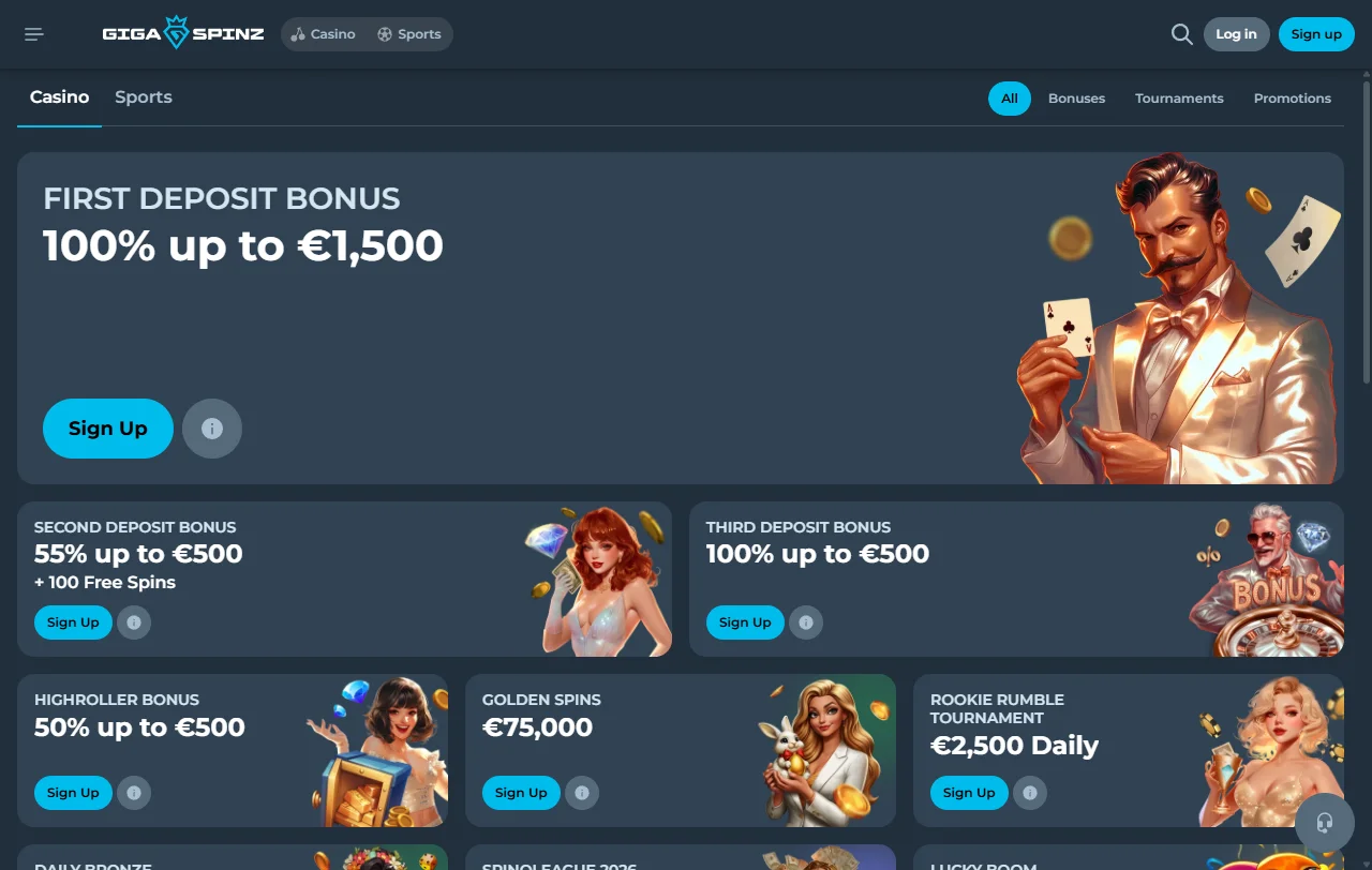 Game library featuring Pragmatic Play and Evolution Gaming titles at Gigaspinz Casino