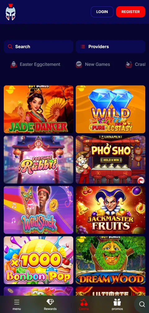 Gladiatorsbet Casino mobile browser interface providing full gaming access across iOS and Android devices without dedicated app