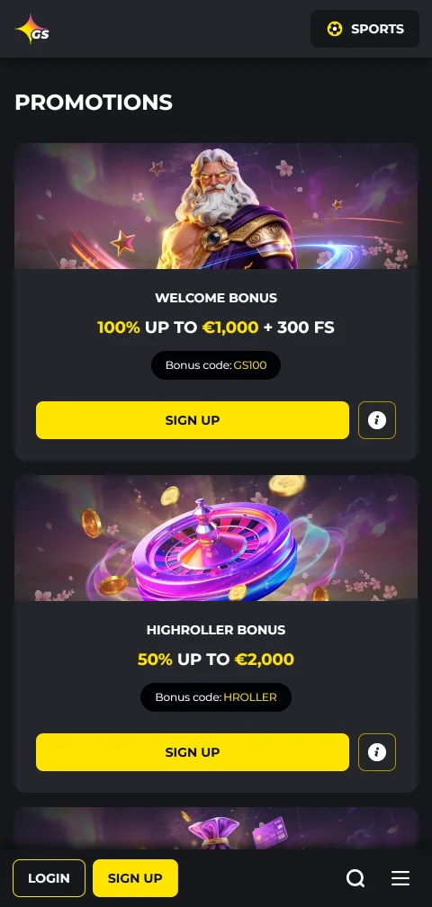 Golden Star Casino responsive mobile interface with touch-optimised controls for iOS and Android devices