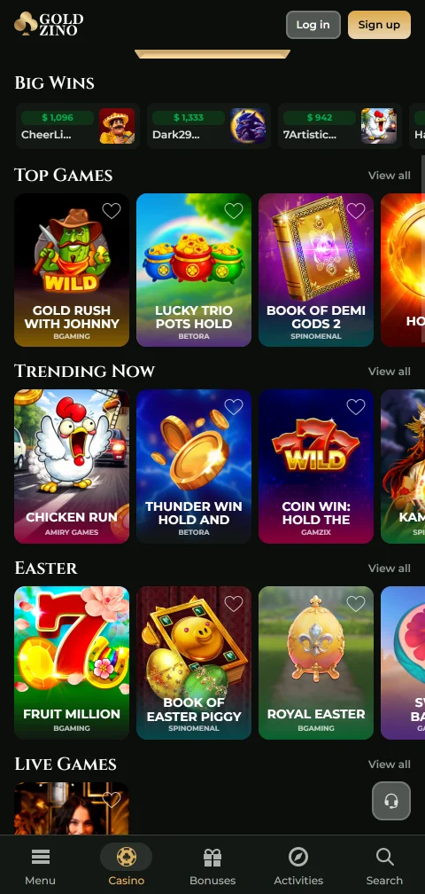 Goldzino Casino security features with SSL encryption and responsible gambling tools for player protection