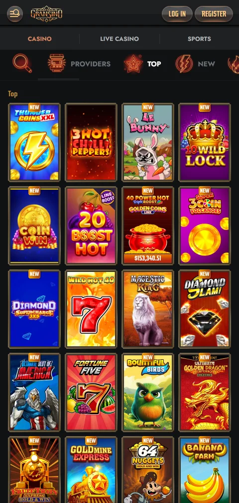 Payment methods and banking options available at Gransino Casino for deposits and fast withdrawals