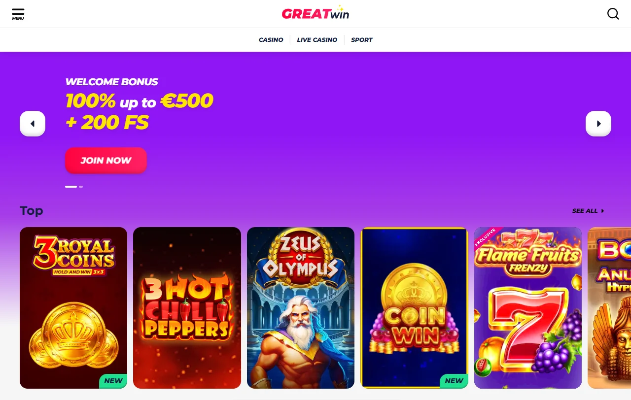 GreatWin Casino review and editorial analysis covering all platform features for Australian players