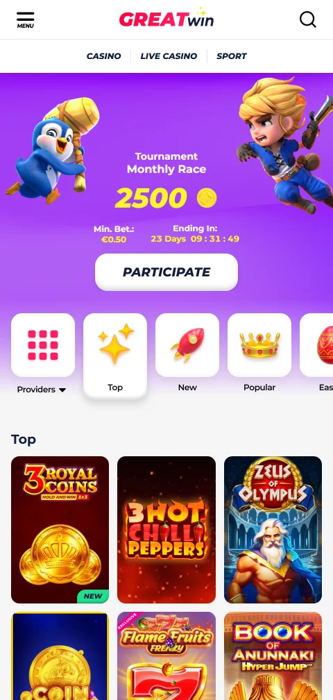 Payment methods and withdrawal options supported by GreatWin Casino for Australian players