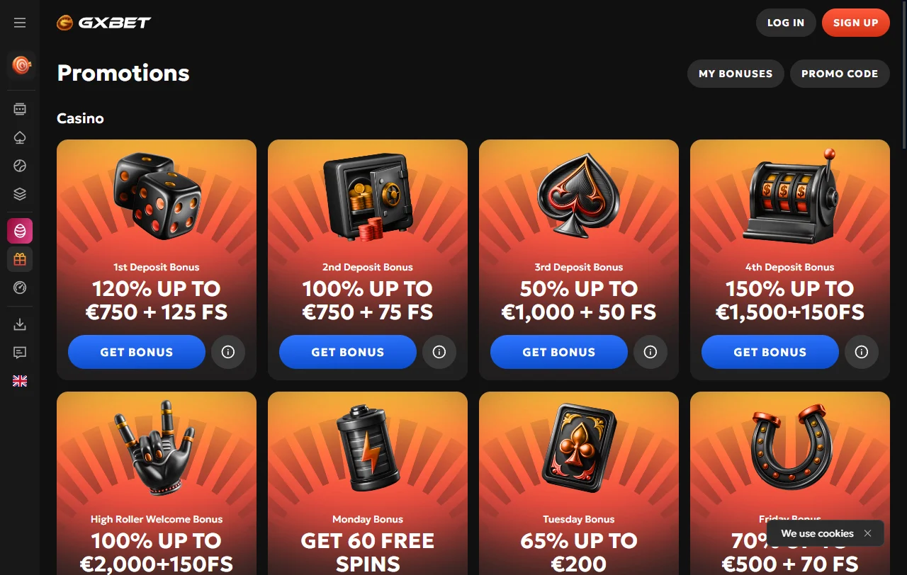 GXbet Casino welcome bonus offers and promotional incentives for new players