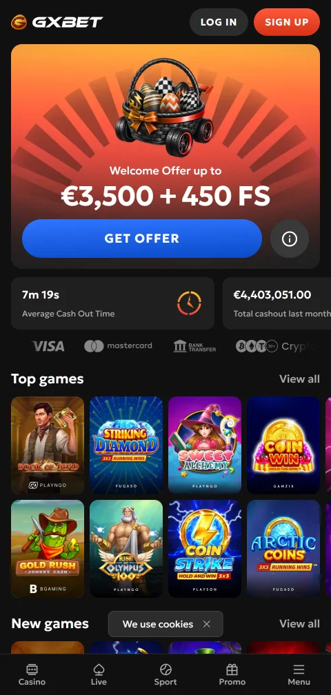 GXbet Casino mobile browser gaming experience and smartphone compatibility
