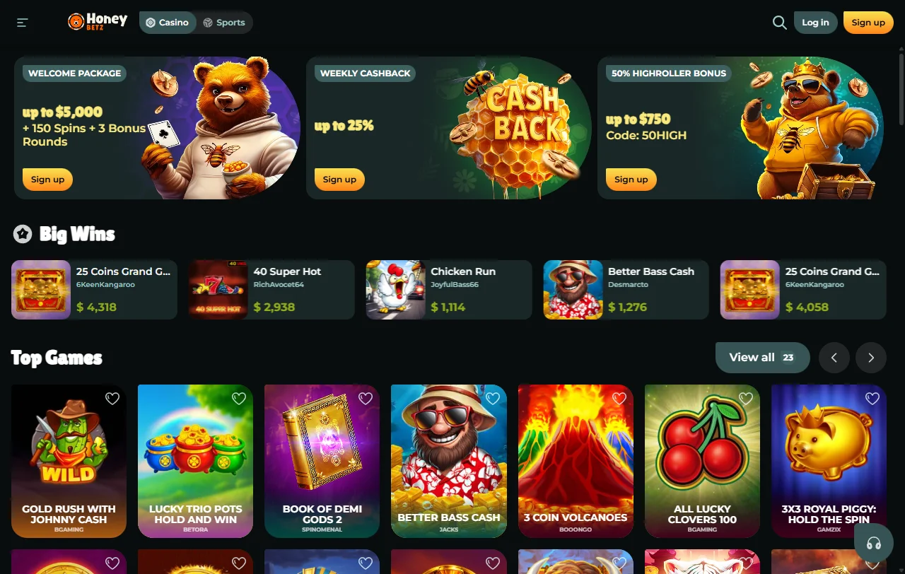 Comprehensive HoneyBetz Casino review detailing platform features and gaming offerings for Australia