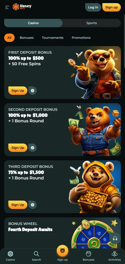 HoneyBetz Casino payment options including deposits, withdrawals and banking methods for Australia