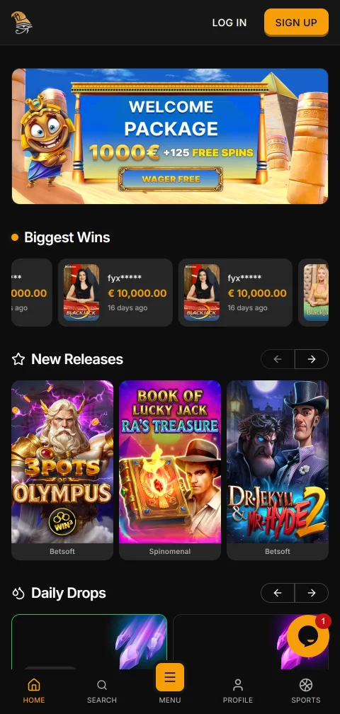 Full mobile gaming experience at Horus Casino with responsive design and complete feature access on smartphones
