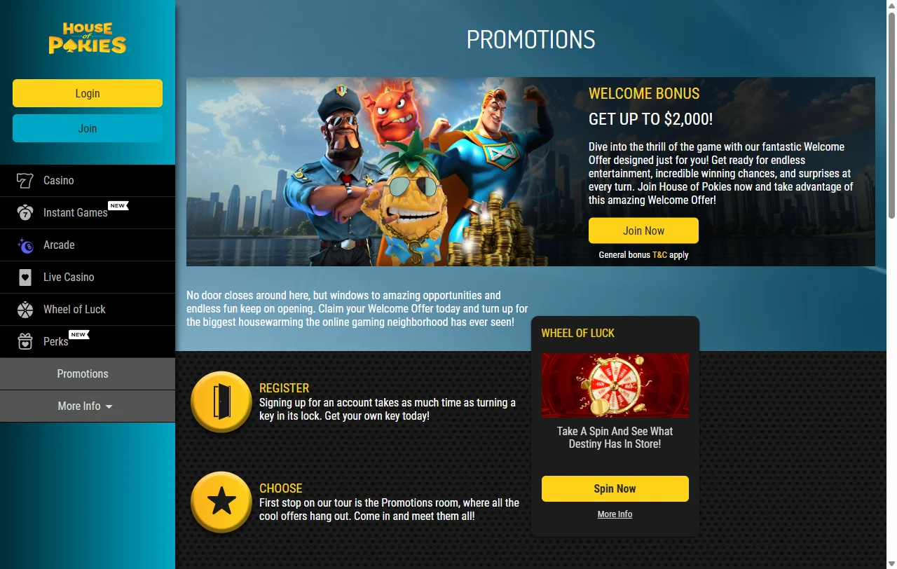 Welcome bonus offers and promotional terms at House of Pokies Casino for new Australia players
