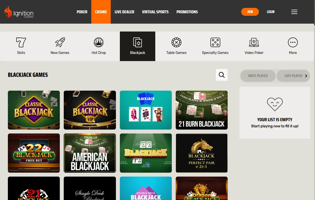Welcome bonus offers and promotional incentives featured at Ignition Casino for new players