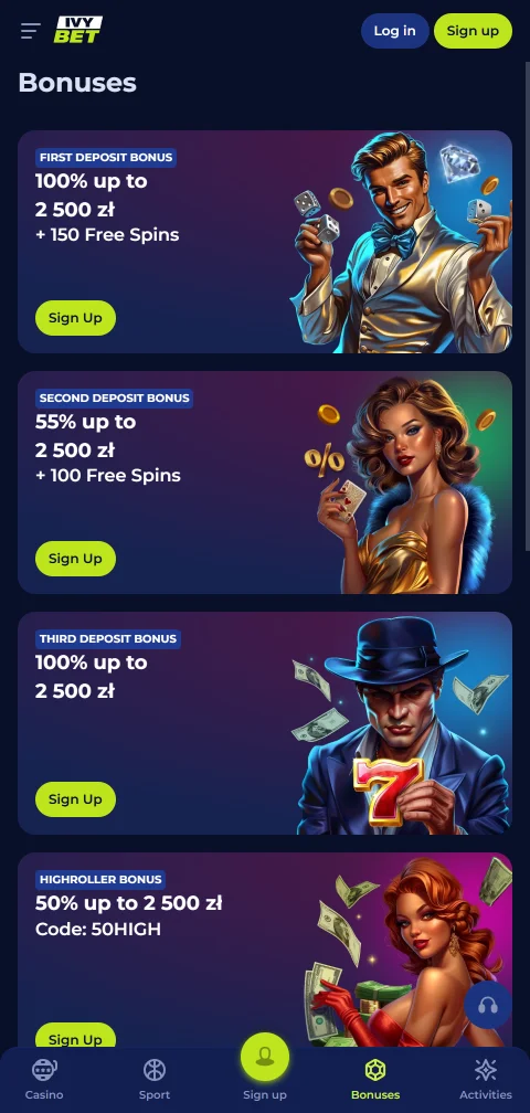 Deposit and withdrawal options at Ivybet Casino including PayID, e-wallets, and cryptocurrency payment methods