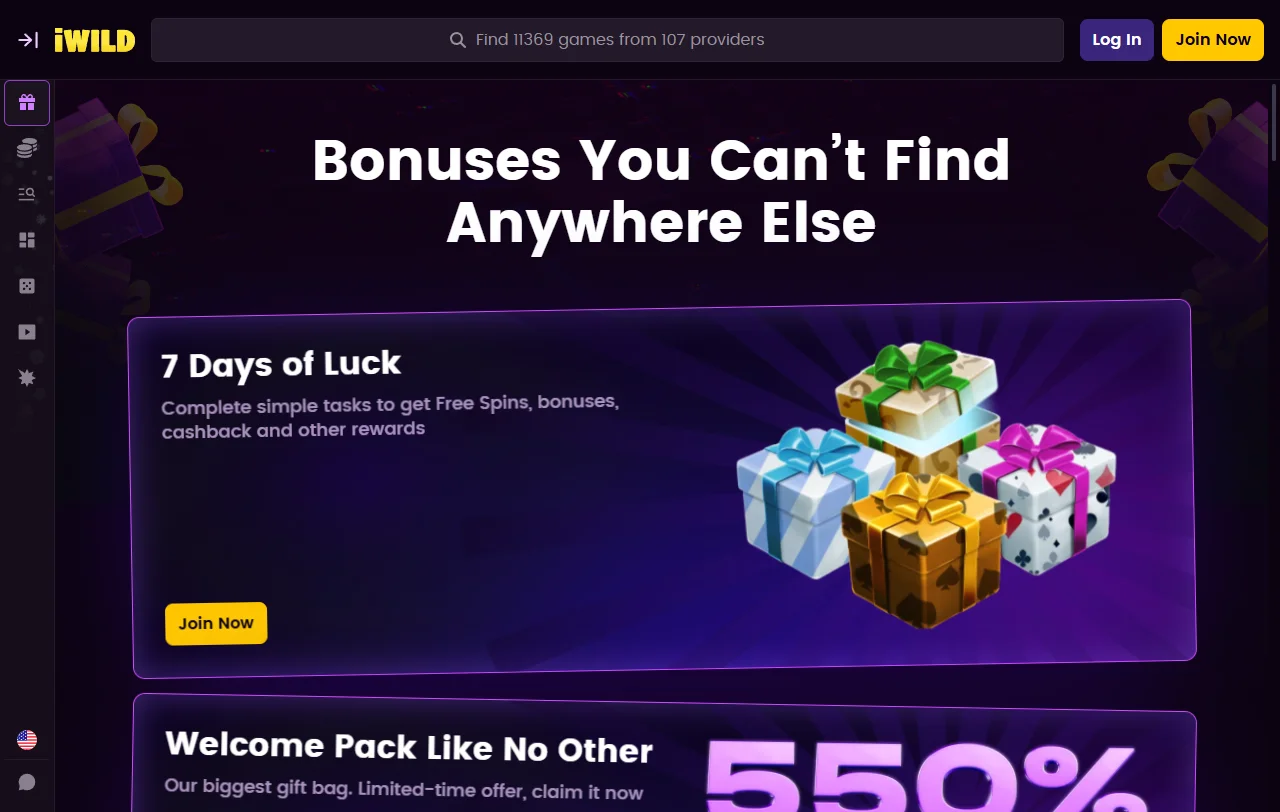 Welcome bonus promotion and recurring rewards at iWild Casino for new players