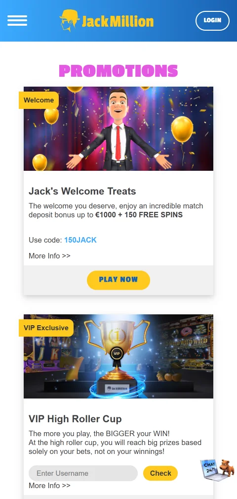 Security features and licensing information on Jack Million Casino mobile platform - player protection details