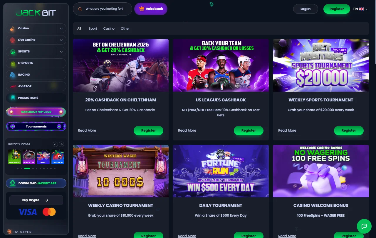 Welcome bonus and promotional offers at Jackbit Casino for new Australia players