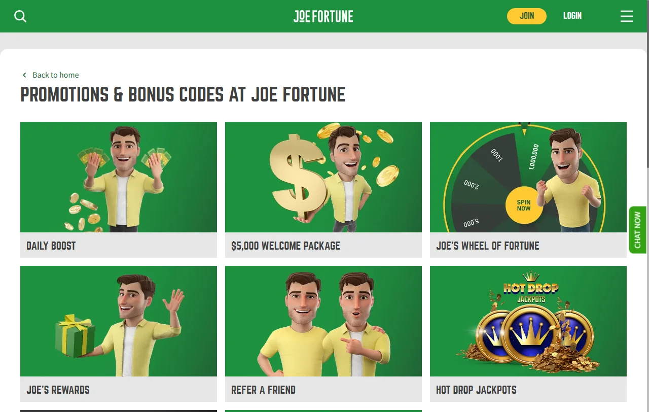 Joe Fortune Casino game library featuring 3,000+ titles from Pragmatic Play, Evolution Gaming, and Microgaming
