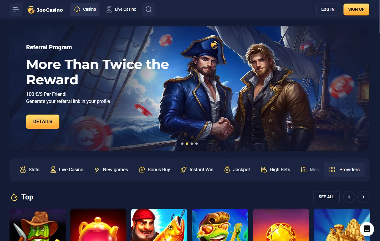Comprehensive Joo Casino review interface showing game library and account dashboard for Australian players