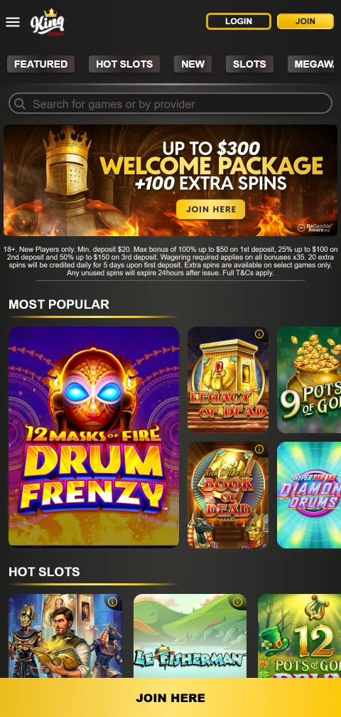 KING Casino mobile gaming experience and responsive interface design for smartphones