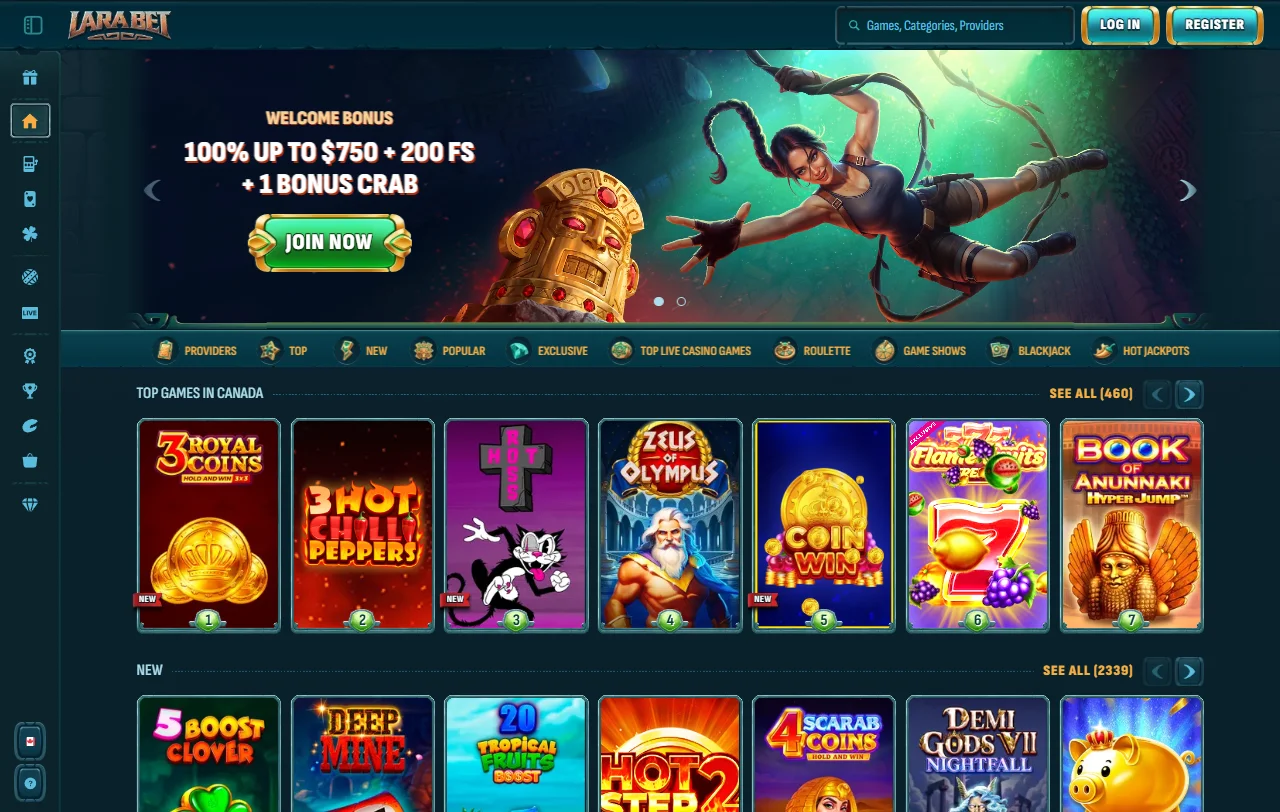 Comprehensive LaraBet Casino review interface showing complete platform overview for Australia players