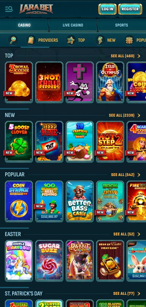 LaraBet Casino banking interface showing BPAY, PayID and e-wallet deposit options for Australia