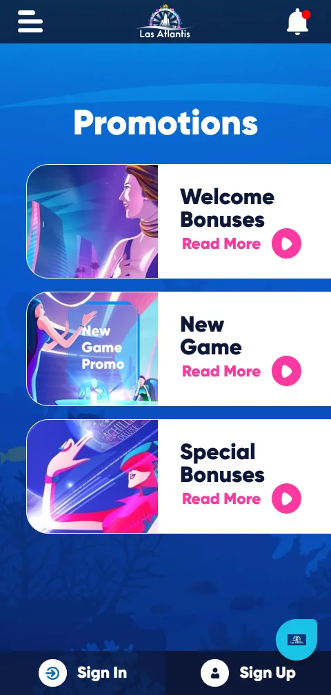 Deposit and withdrawal payment methods supported by Las Atlantis Casino