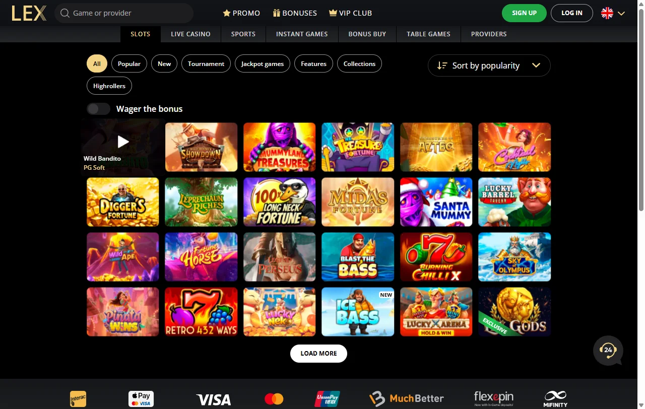 Game library featuring 3000+ titles from Pragmatic Play, Evolution Gaming and major providers