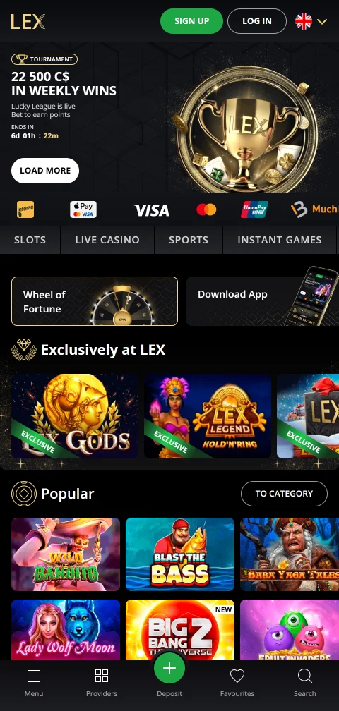 Lex Casino responsive mobile platform accessible on iOS and Android devices