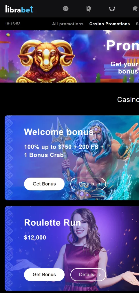 LibraBet Casino mobile banking interface enabling deposits and withdrawals via PayID, e-wallets and cryptocurrency