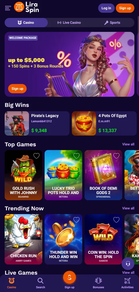 Liraspin Casino mobile gaming experience and responsive browser compatibility