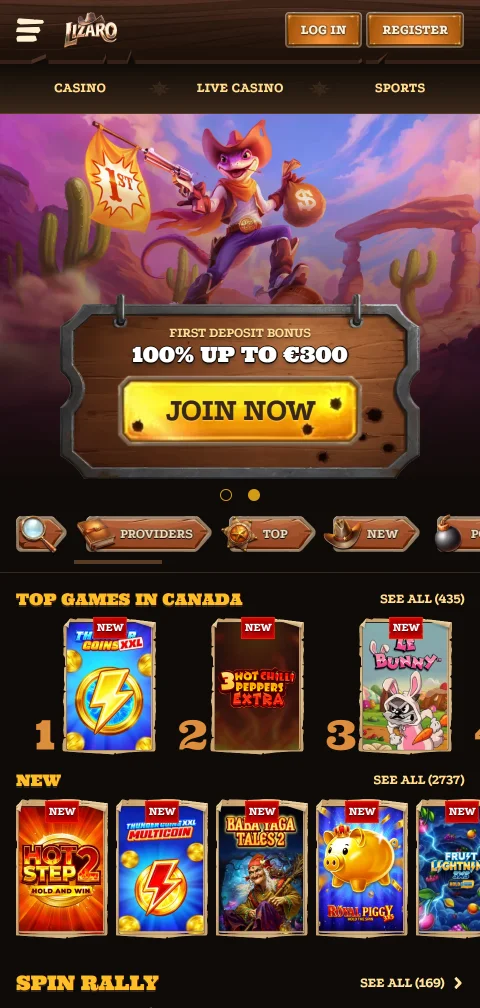 Lizaro Casino mobile app interface optimised for iOS and Android devices with full game library accessibility