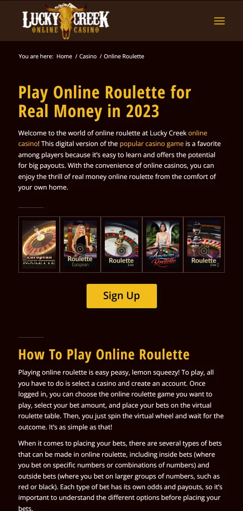 Lucky Creek Casino Australia mobile browser gaming experience for smartphones and tablets
