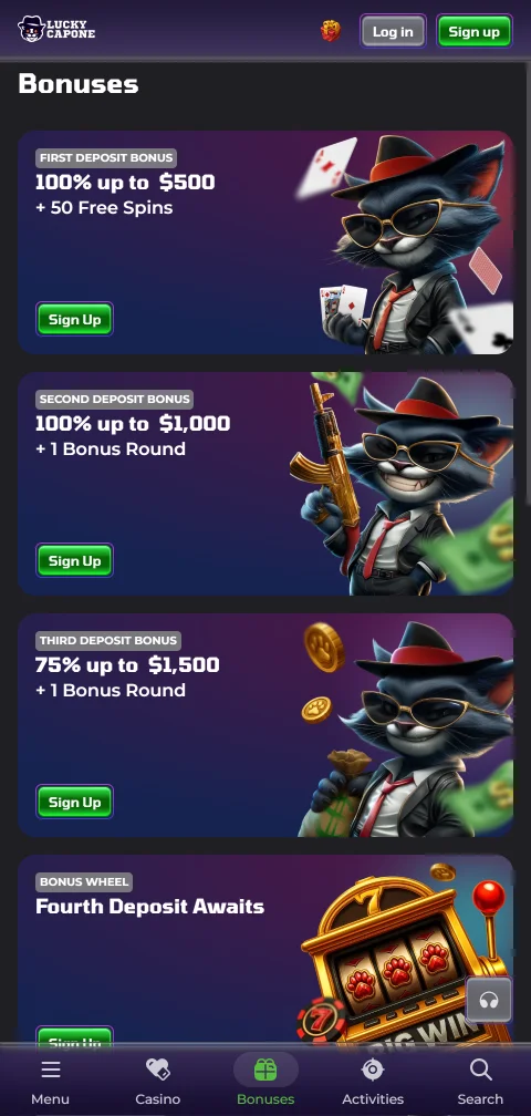 Deposit and withdrawal banking options at LuckyCapone Casino Australia supporting multiple payment methods