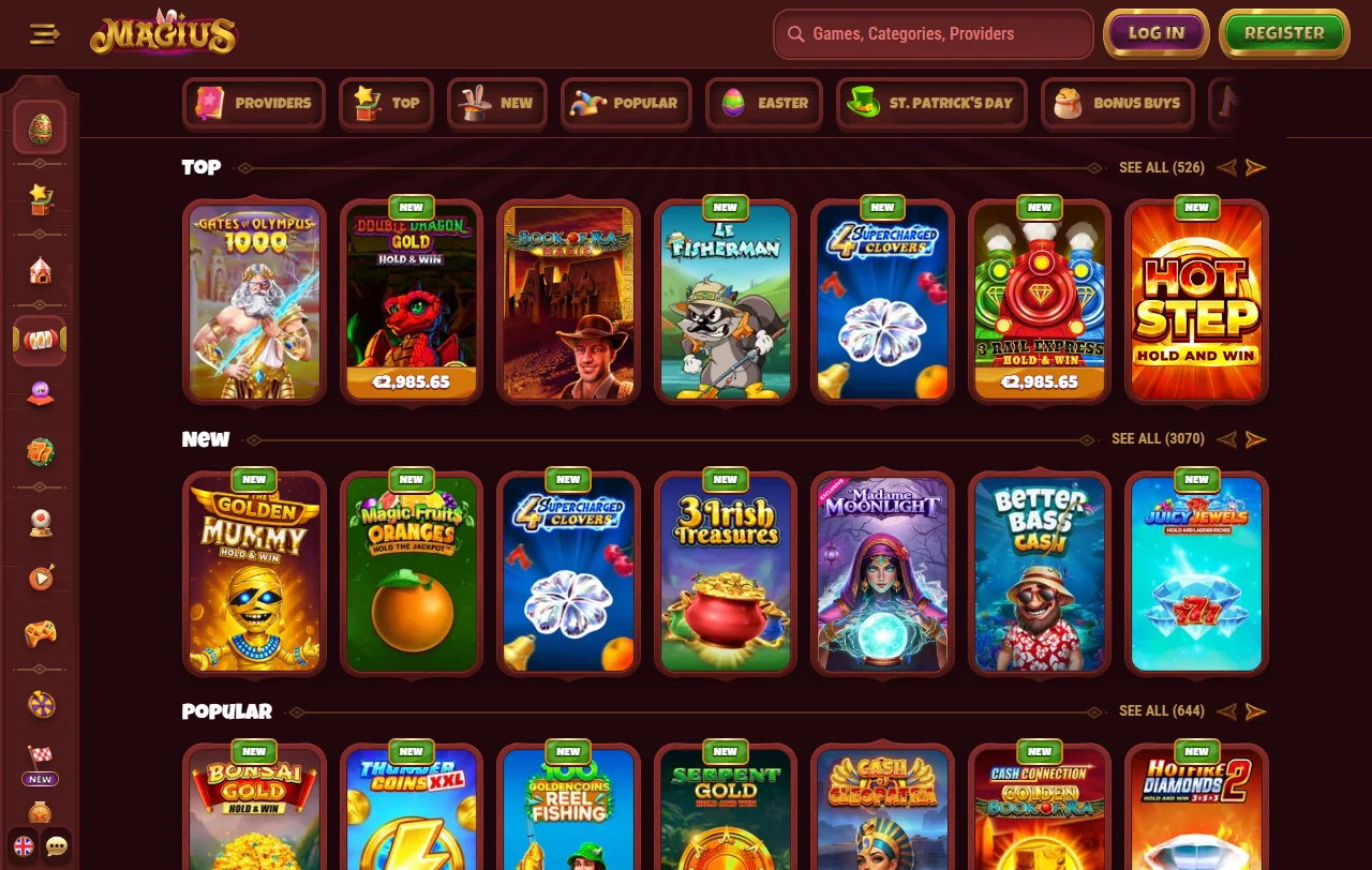 Magius Casino welcome bonus promotion and ongoing reload bonus offers for active players