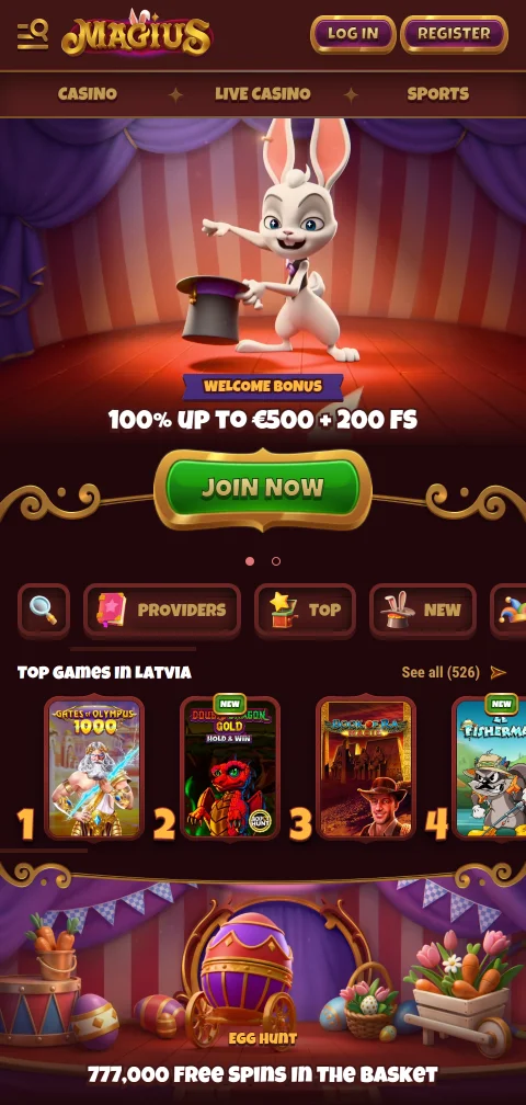 Magius Casino mobile browser interface optimised for smartphone gaming and account access