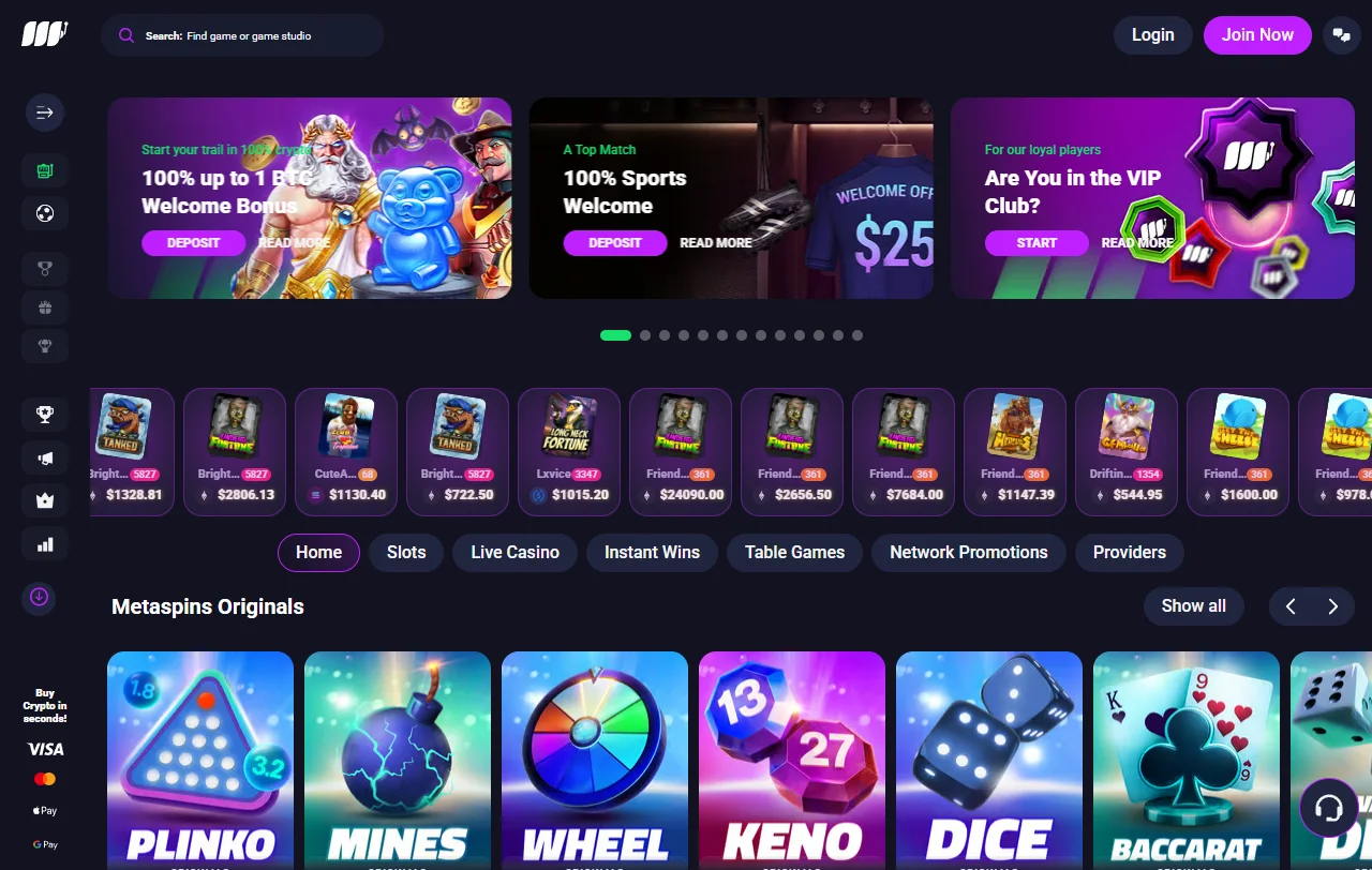 Welcome bonus offers and promotional calendar at Metaspins Casino Australia