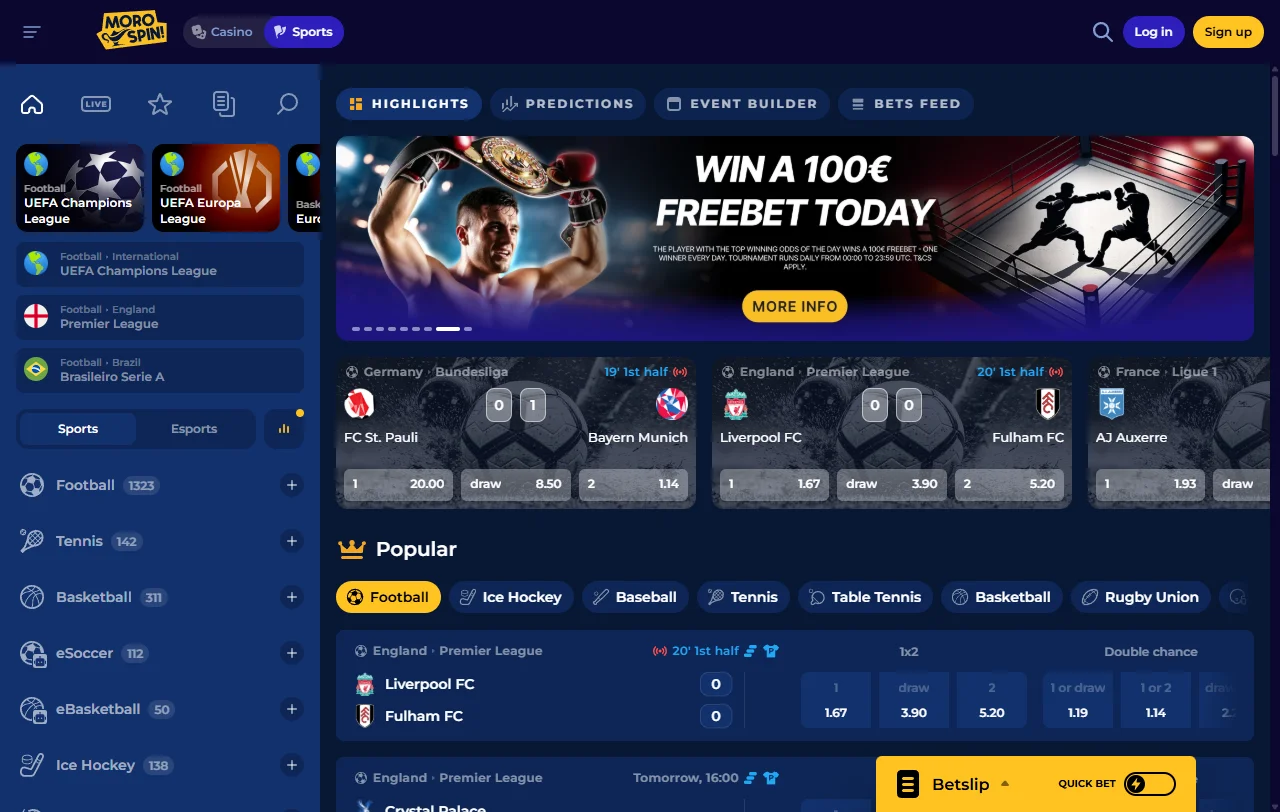 Morospin Casino welcome bonus promotion showing AUD $500 matching offer and free spins allocation details