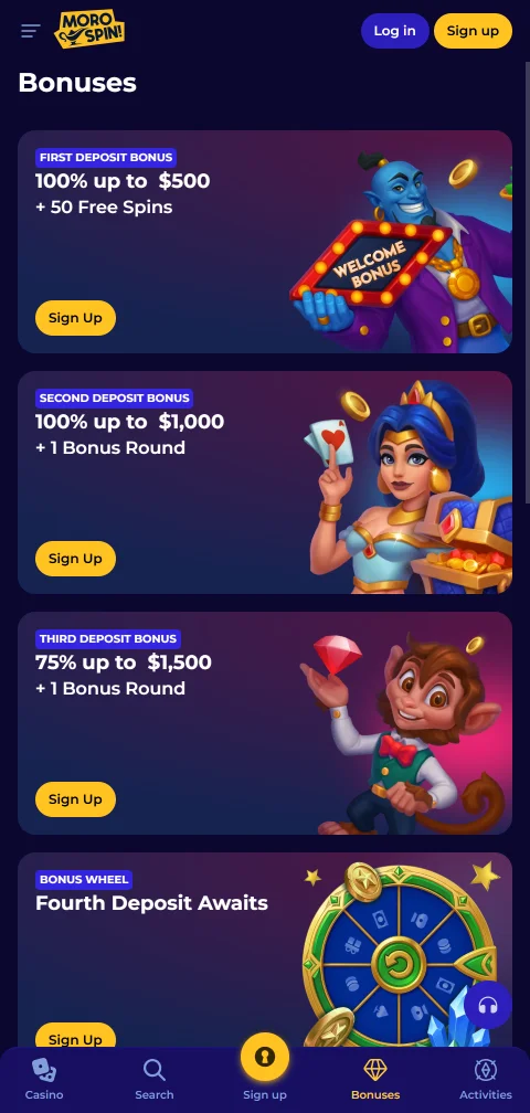 Banking interface at Morospin Casino showing deposit methods, withdrawal options and payment processing