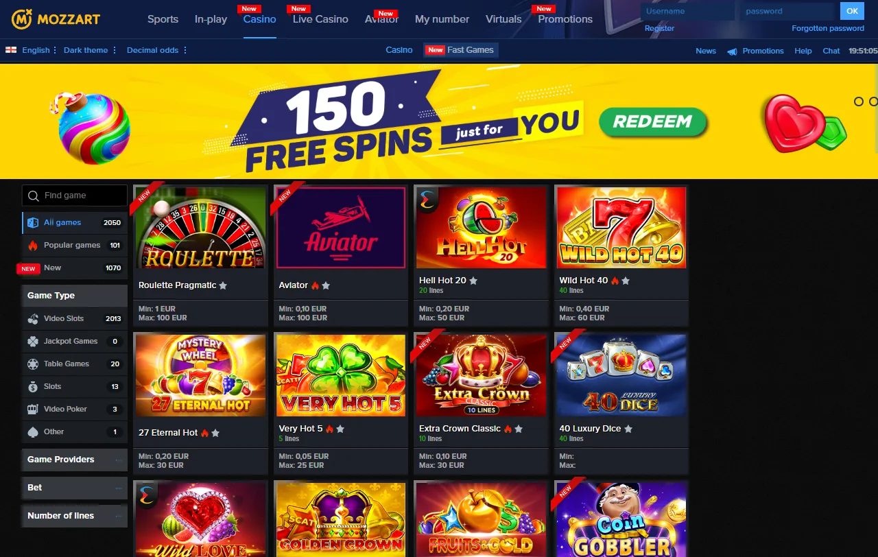 Mozzart Casino game library featuring Pragmatic Play, Evolution Gaming, and approximately 5,000 available titles