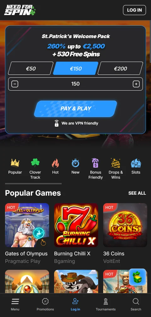 Need for Spin Casino responsive mobile platform accessible across iOS and Android devices without app installation