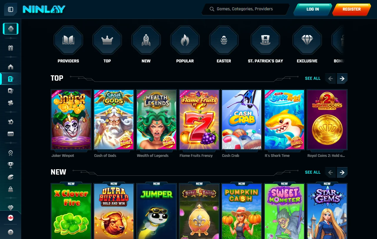 Welcome bonus promotion and ongoing reload offers displayed at Ninlay Casino