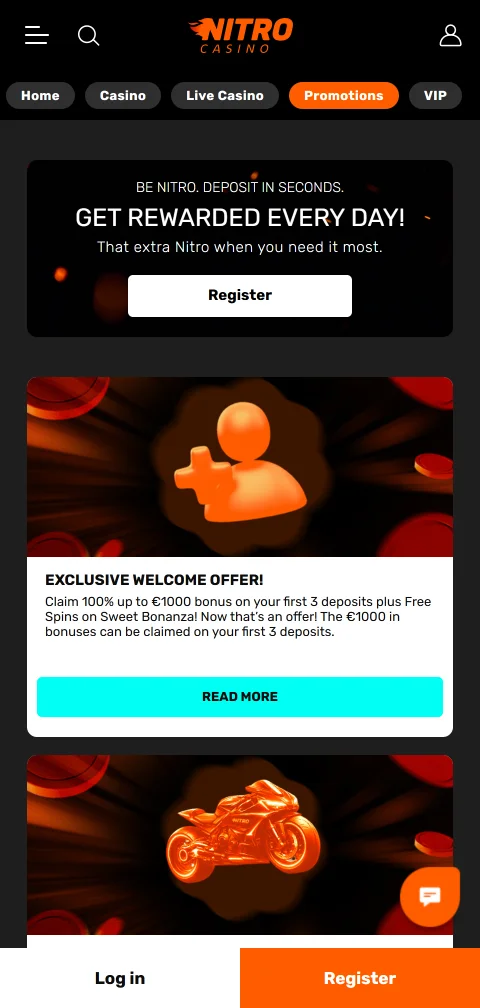 Nitro Casino security features including licensing information and responsible gaming controls