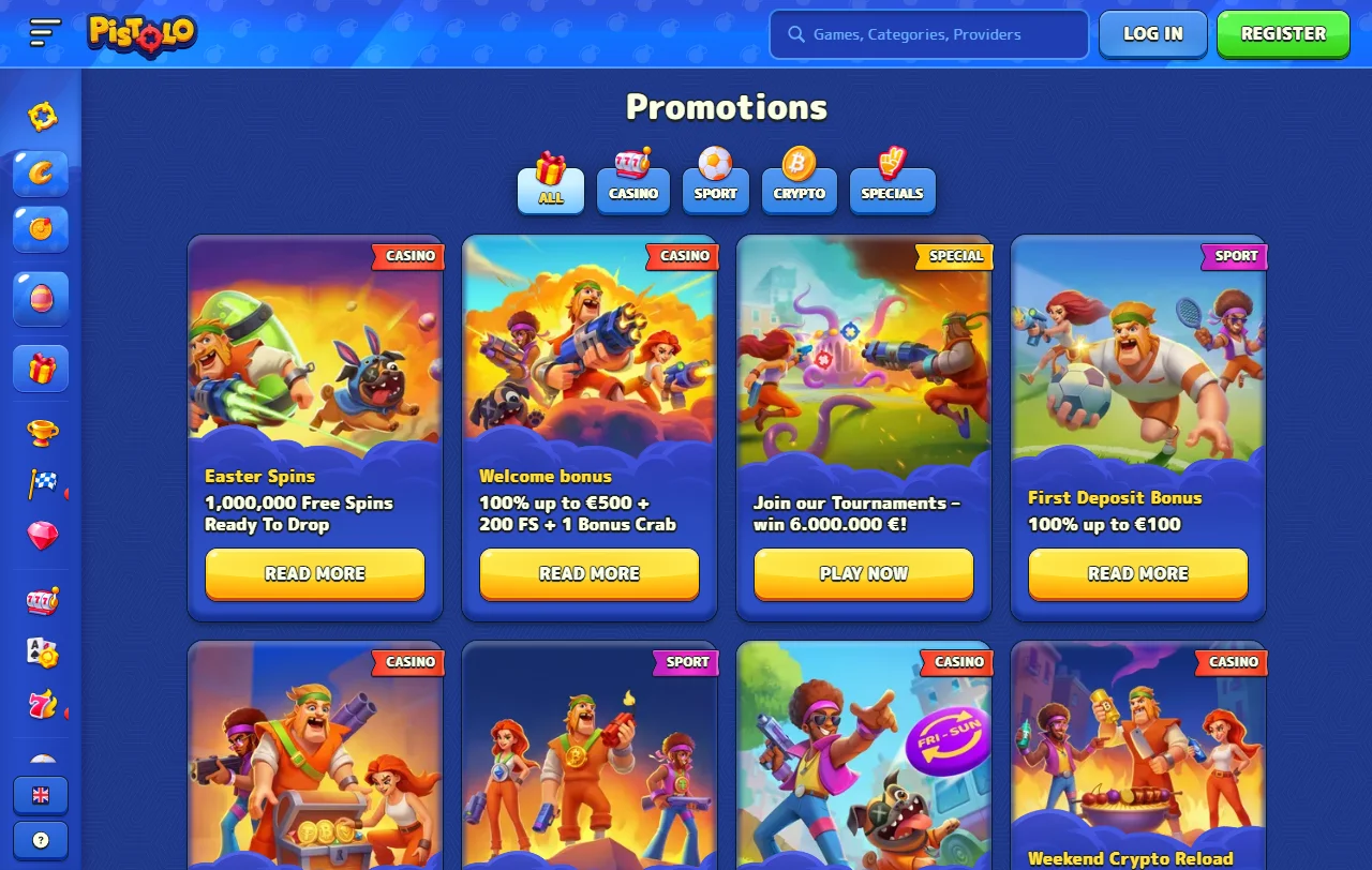 Game selection and providers powering Pistolo Casino approximately 3000 titles