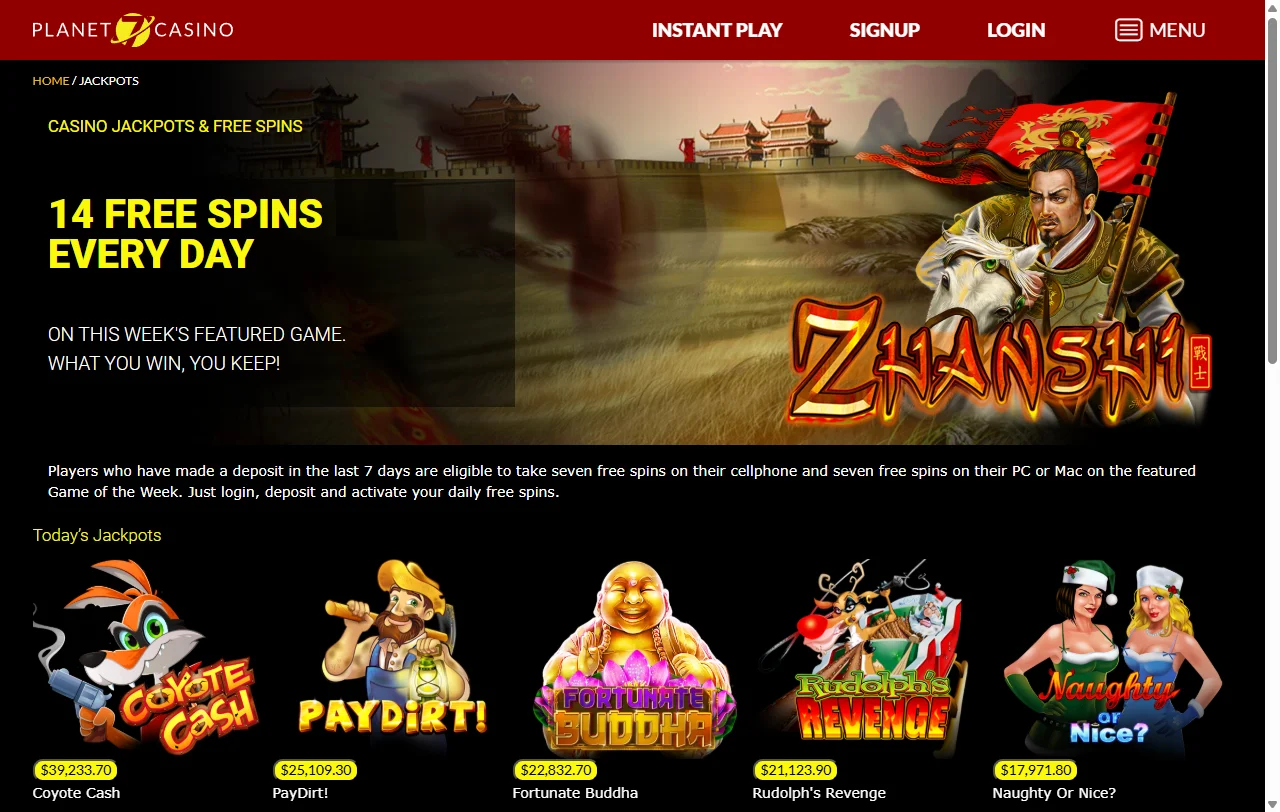 Game library featuring Evolution Gaming slots and live dealer tables at Planet 7 Casino