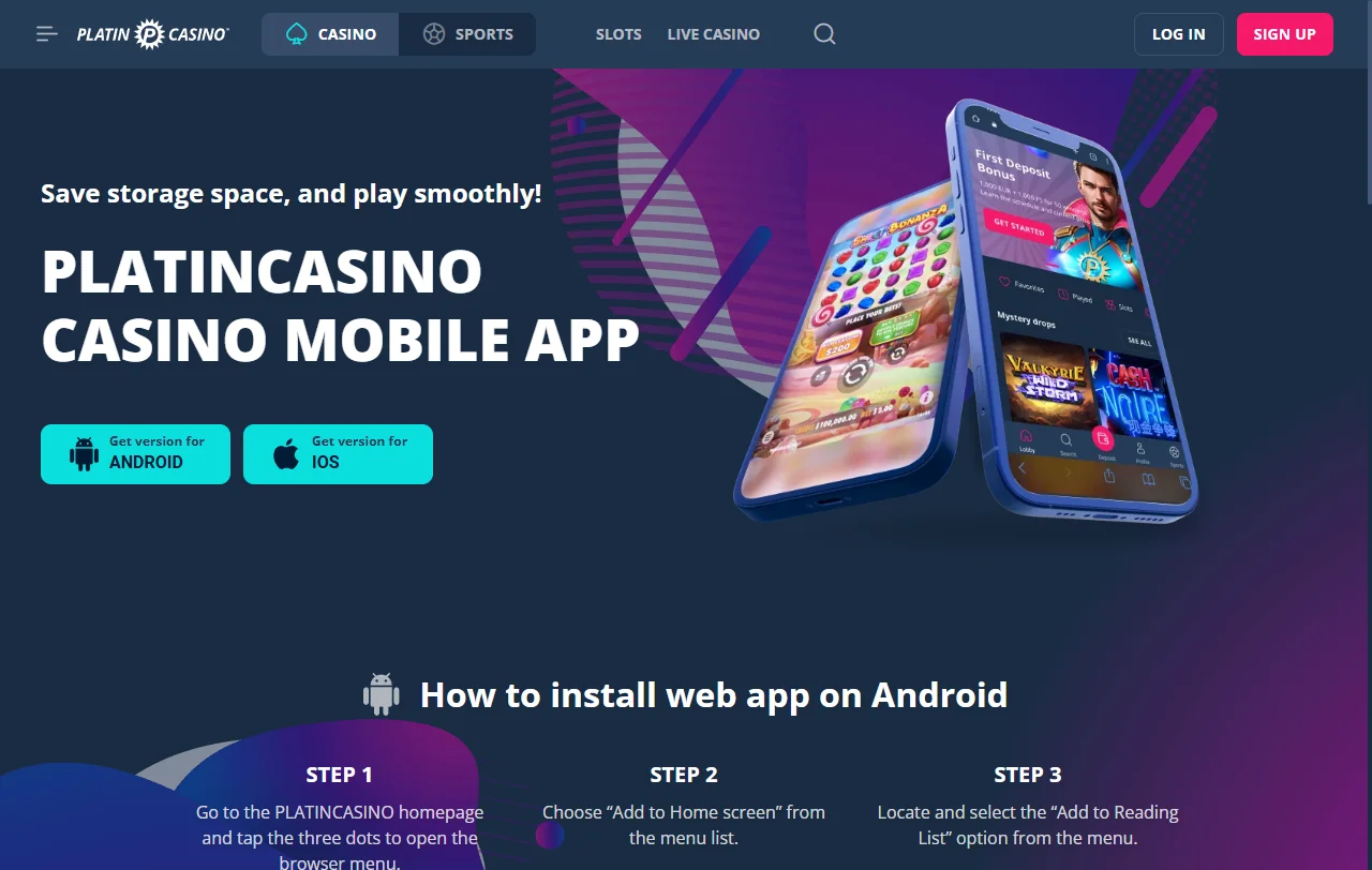Software providers and game selection featured in Platin Casino entertainment portfolio